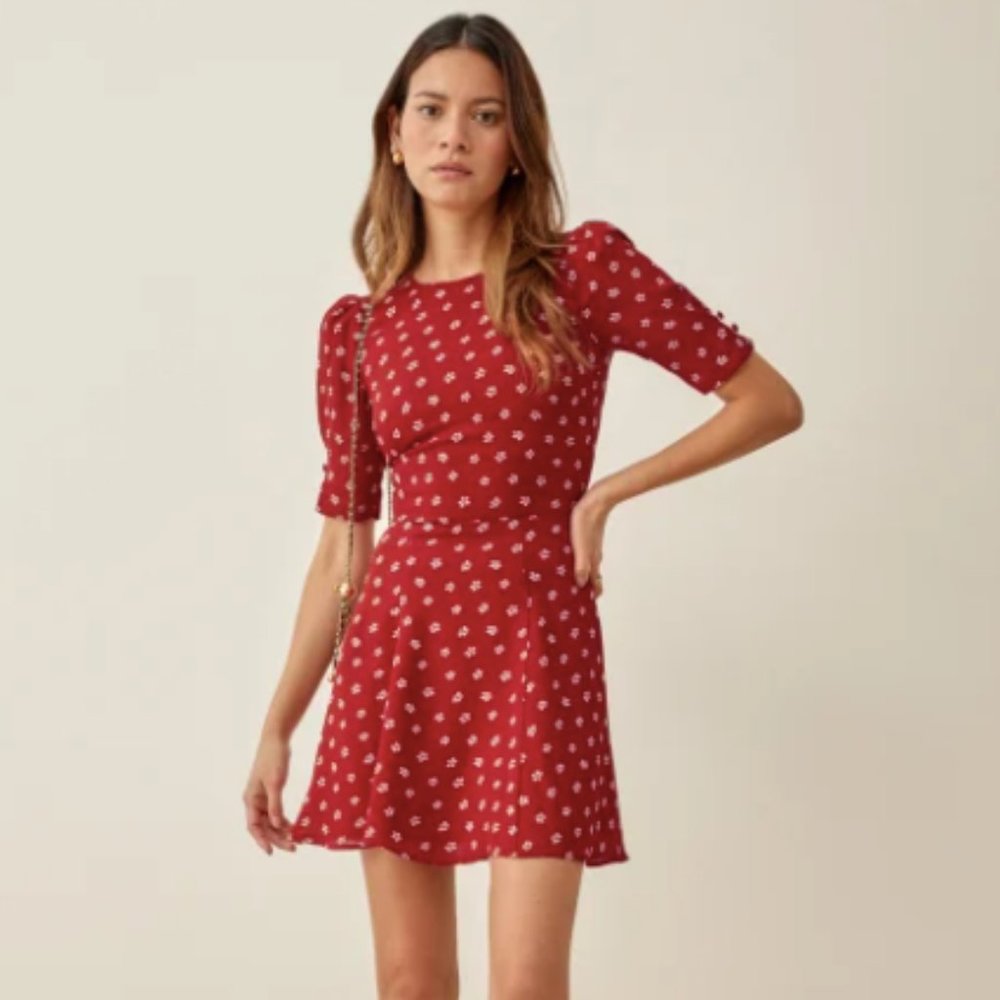 Reformation Bard Dress in Nigella